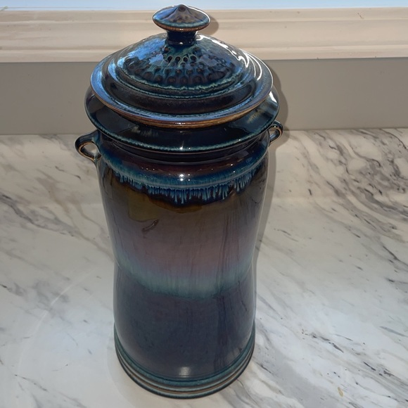 Bill Campbell art studio signed tall canister with lid - Picture 2 of 7